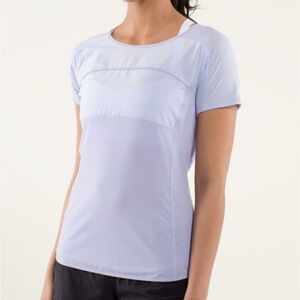 Lululemon run fast track short sleeve in cool breeze